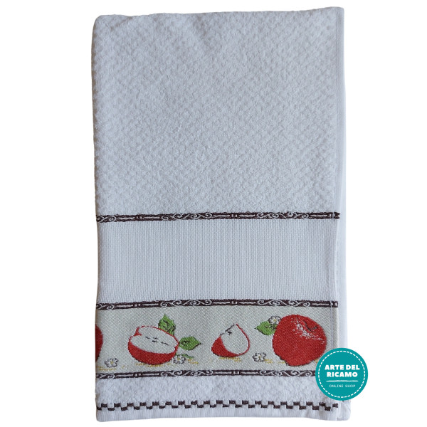 Kitchen Terry Towel with Aida Band - Apple